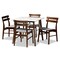 Baxton Studio Richmond Mid-Century Light Grey Fabric and Walnut Brown Finished Wood 5-PC Dining Set 180-10816-11082-Zoro - alternate 1